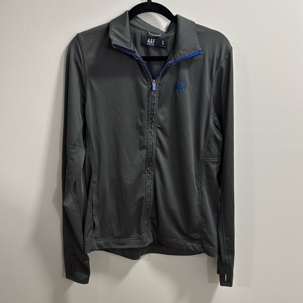 Abercrombie & Fitch Active Mens Full Zip Track Jacket Gray L